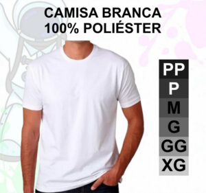 Camisas 100% poliéster diversos tamanhos para quem trabalha com sublimação ou serigrafia